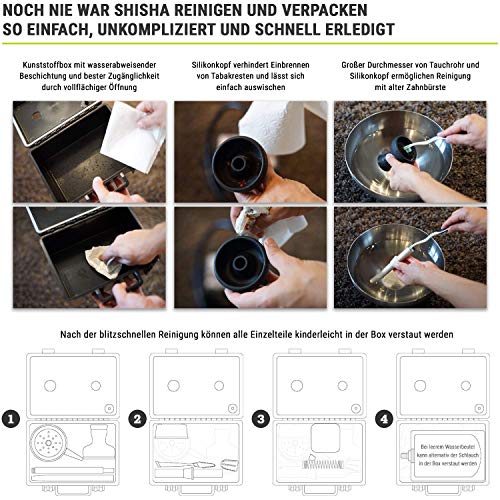 IsarPipes Shisha to go Komplett-Set inkl. Zubehör | bruchsichere Wasserpfeife zum mitnehmen | Humming Bird Design | Mini… – Bild 6