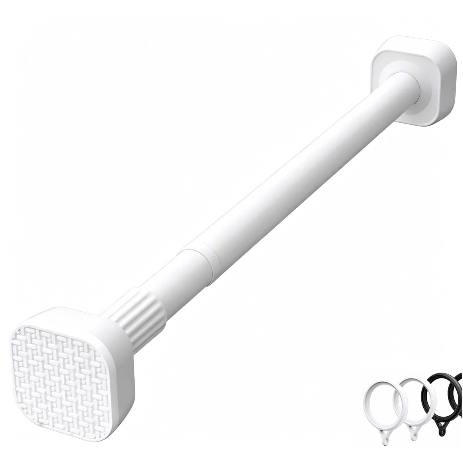 Shower Curtain Rod No Drilling, Adjustable Tension Curtain Rod 14-98 in, Stainless Steel for Bathroom, Closet, Window, Room Divider(White,35-50cm/14-20in)