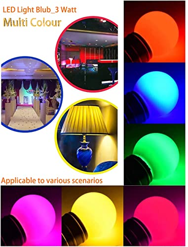 V-TOO LED 40 Pack Coloured Light Bulb B22 Bayonet 3W LED Light Bulbs Mood Ambiance Lighting for Home Decoration Party Patio Christmas Effect Lights Multi Colour Red Yellow Blue Green Orange - Image 3