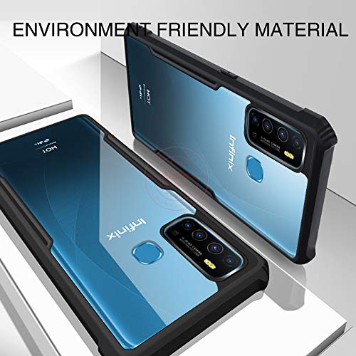 Image of REALCASE Hot 9 Back Cover, Silicone & Acrylic Hard Transparent Bumper Back Case Cover for Infinix Hot 9 / Hot 9 Pro (X-Black)