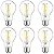 TORCHSTAR A19 LED Filament Light Bulbs Dimmable, 7W 800LM, 60W Equivalent, LED Vintage Light Bulbs, 2700K, E26 Base, UL & ES, Classic Clear Glass, LED Edison Light Bulb for Home, Pack of 6