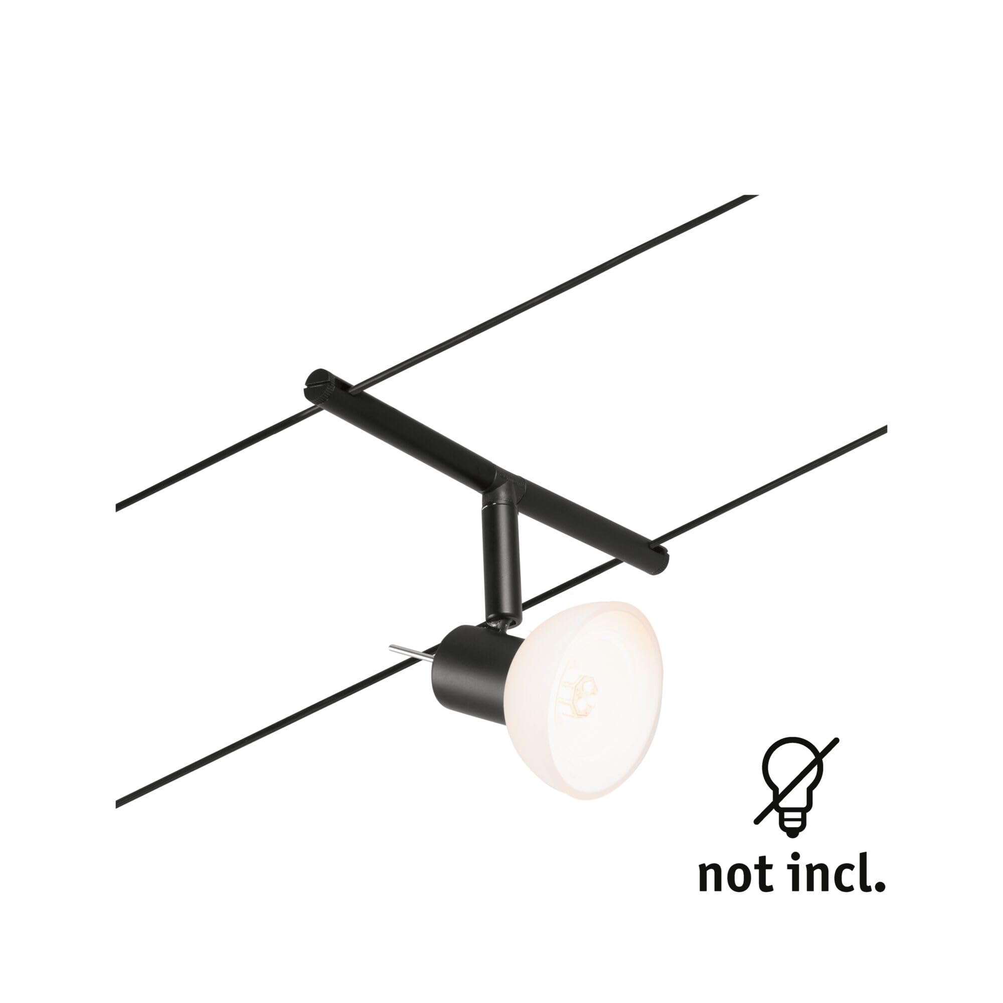 Paulmann 94451 CorDuo Système de Câbles Spot Sheela DC Individuel 10 watts max, Éclairage Extensible Noir Mat Matière Plastique GU5,3 Système de Câbles sans Ampoules