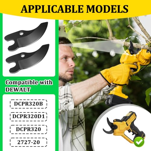 Image of 2Pcs N920015 Pruning Shear Blades Compatible with DEWALT 20V MAX Cordless