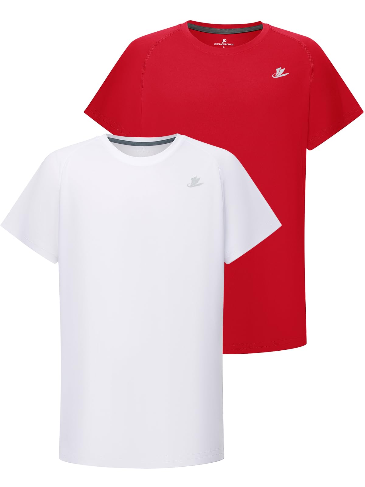 DEVOROPA Youth Boys Compression Shirt Long/Short Sleeve Football Baseball Undershirt Quick Dry Kids Sports Baselayer Crewneck