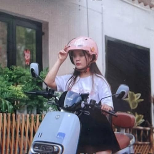 Miniatura 7 de Vespa - Casco abierto retro eléctrico para motocicleta, medio casco con doble visera, certificado por DOT, para hombres y mujeres, ATV Street