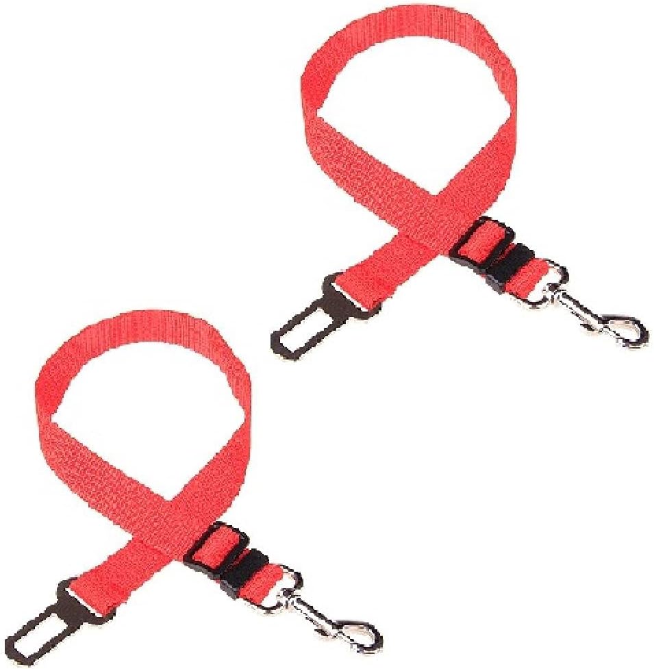 Seat Belt for Dogs for Car Red Dog Cat Car Safety Belt Pet Vehicle Seat Belt Leash for Dogs Travel Traction Collar Harness Dog Lead Clip 2 Pcs
