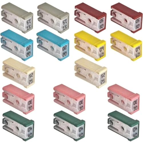 Fusibles pour voiture Mcase assortiment de 18 pièces 15 à 60A avec boîtier plastique