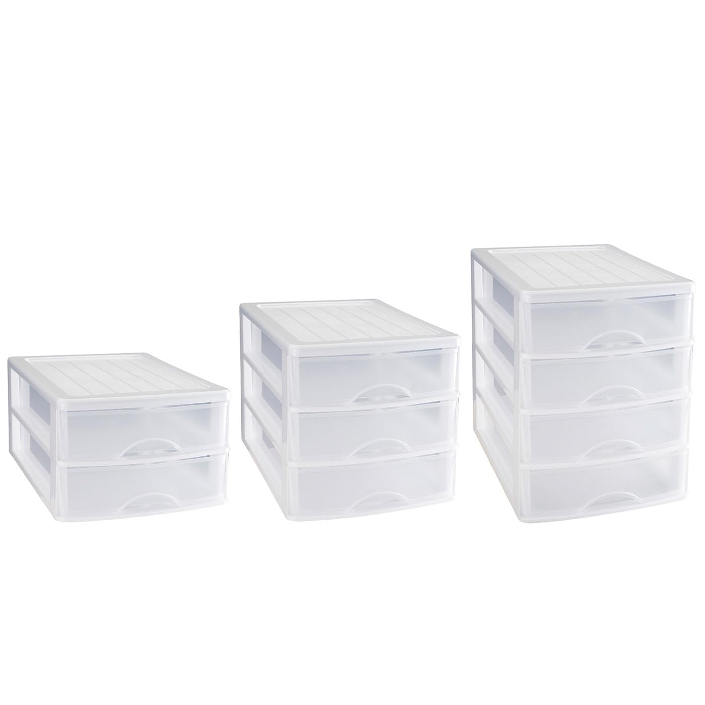 Cajonera de sobremesa 4 Cajones Transparentes 35 x 27 x 35,5 cm Blanco