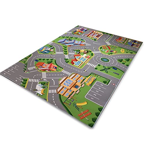 Kids Rug Carpet Play mat Rugfor City Life Road,Children's Rug Educational Traffic Carpet,Baby Cartoon Fun Carpet Car Mat Great for Playing with Cars and Toys,Kidsroom,Playroom,31X47IN/80X120CM