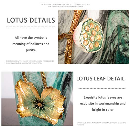 De Tulpenvaas Heeft Een Chinees Lotusblad Beeld, Grote Vaas Van Emaille Glas In Lood, Woonkamer Glas Kunstbloem Ornamenten (Size : 24 * 35cm) - Afbeelding 7