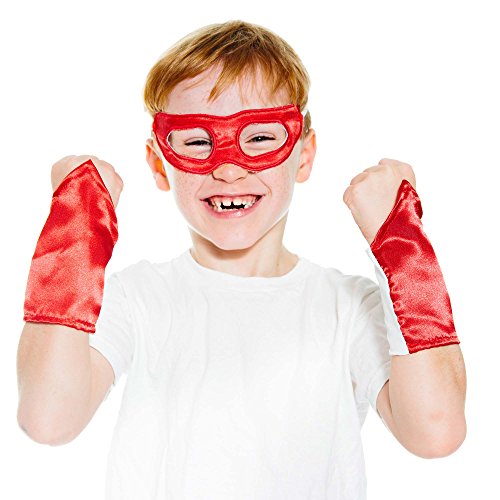 Red Superhero Eye Mask and Powerbands - Kids