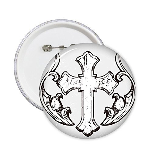 Badge Sainte-Croix religion chrétienne en noir style art illustration pour vêtement de lot 5pcs
