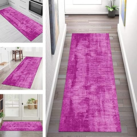 Teppich Läufer Flur Küche rutschfest Waschbar Korridor Teppichmatten 80X150CM Küchenteppich Rosa Küchenläufer Modern Asbtrakt Teppichläufer Lang Schlafzimmer Meterware Eingang Wohnzimmer Flurläufer Cover