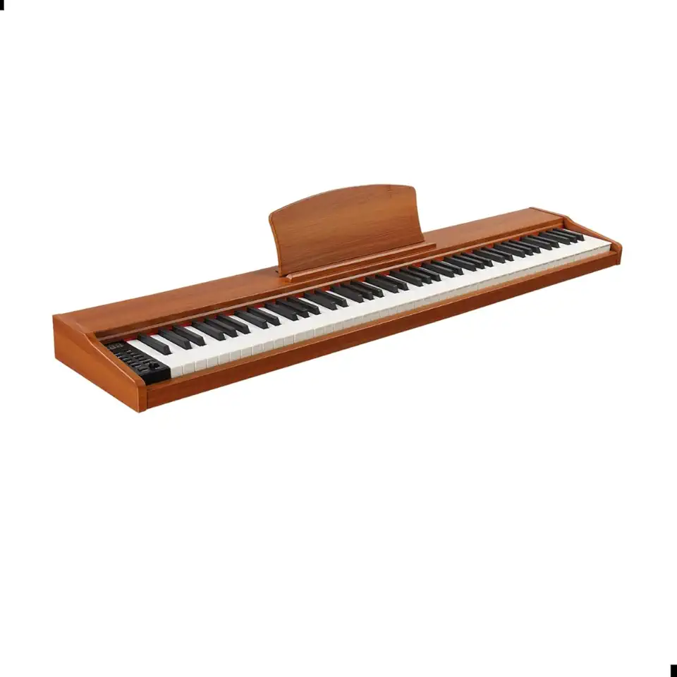 Piano Com Pedal Elétrico Digital S/Suporte Marrom Usb Waver