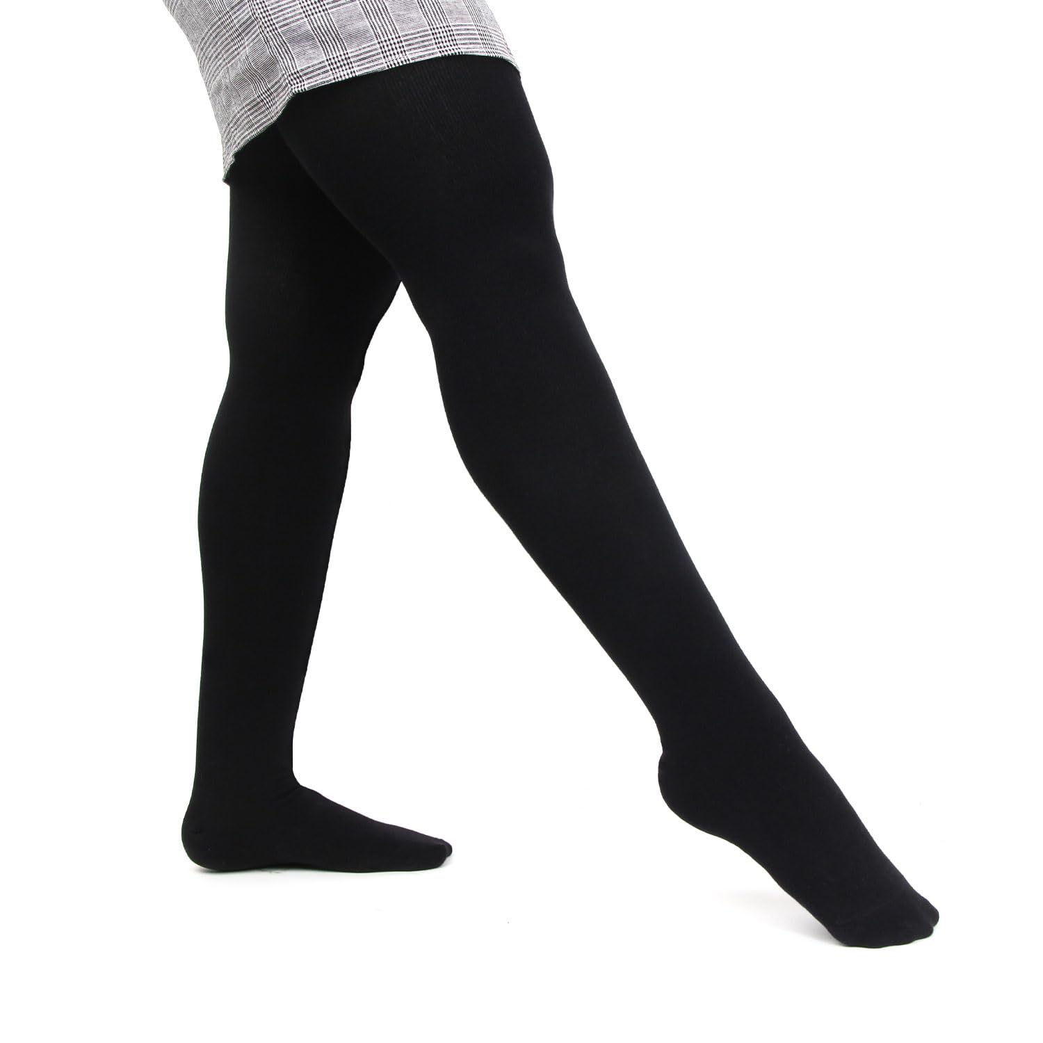 Bonjour Women's Cotton Knee High Socks (BS578BK-06_Black_13-16 Years) 1