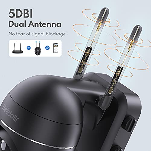 Helidallr 2K Telecamera Wi-Fi Esterno Senza Fili