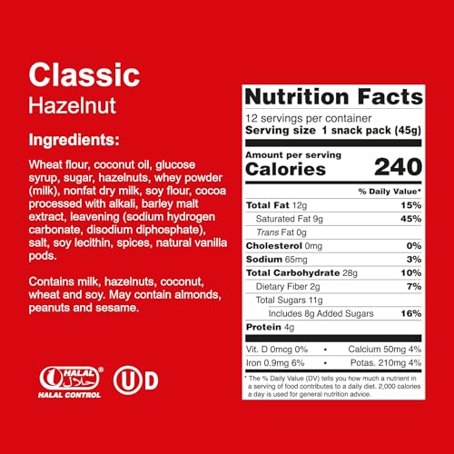 Image of Loacker Classic Hazelnut Cream Wafer Cookies, 12-Pack, Non-GMO