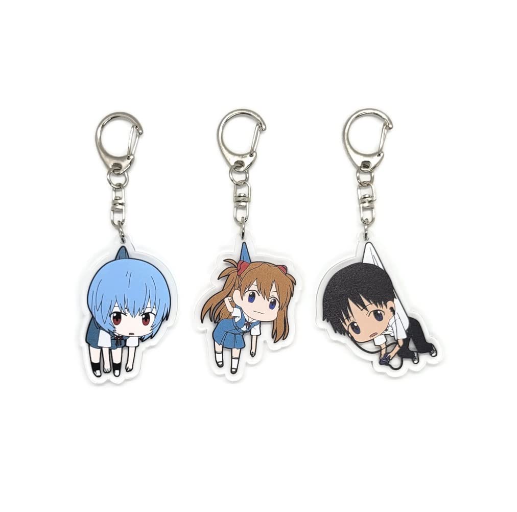 Inc. - Set of 3 Neon EVA Acrylic Keychain Asuka Langley Souryuu, Ayanami Rei, Shinji Ikari v3