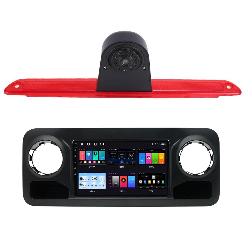 AHD GPS Sat NAV Navigation Navigator Canbus Autoradio CarPlay & Android Kompatibel mit Mercedes-Benz Sprinter B907 B910/Tourer Bus/Kasten B909 311 314 315 316 317 318 (Autoradio+Rückfahrkamera)