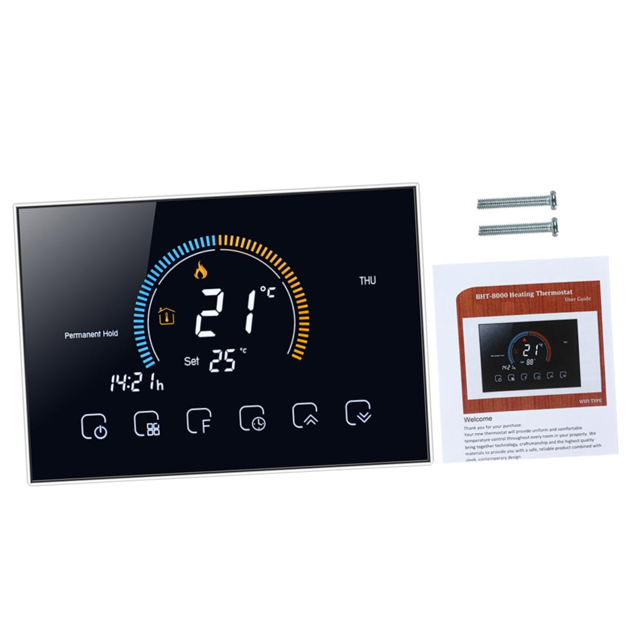 Uonlytech Bodenthermostat Intelligenter Temperaturregler Sicherer Thermostat Haushaltsgeräte Pc Material Programmierbar Sechs Zyklen Design Stromausfall Genauigkeit Heizkostenrechnung