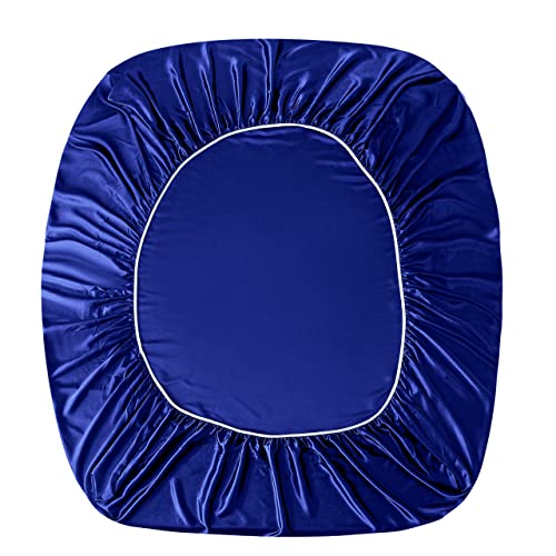 Manyshofu Satin Twin Sheets Set 3 Piece - Soft Silky Satin Sheets Set, Royal Blue Satin Bed Sheets Cooling & Luxury Bedding Sheet Set(1 Satin Fitted Sheet, 1 Satin Flat Sheet, 1 Satin Pillow Case) #TOP7