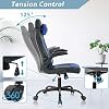 Gaming Chair, High Back Office Chair Ergonomic Desk Chair PC Racing Chair with Headrest Lumbar Support & Flip-up Arms PU Leather Computer Chair Adjustable Height Swivel Executive Chair,Blue