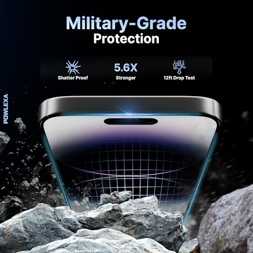 Image of 2 Pack Screen Protector for iPhone 16 Pro 6.3 inch 5X Stronger Tempered Glass 9H+ Hardness 12FT Military Grade Shatterproof HD Clear, Scratch Resistant Bubble-Free Installation Frame Case Friendly