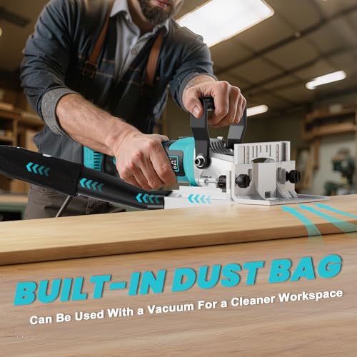 Ecarke Cordless Biscuit Joiner Compatible with Makita 18V Battery,Plate Joiner Kit Includes 80 wafers & Dust Bag, 11000RPM, 0-90° Cutting, 6 Depth Settings, for Woodworking & Furniture Making 8 Ecarke Cordless Biscuit Joiner Compatible with Makita 18V Battery,Plate Joiner Kit Includes 80 wafers & Dust Bag, 11000RPM, 0-90° Cutting, 6 Depth Settings, for Woodworking & Furniture Making - Image 8