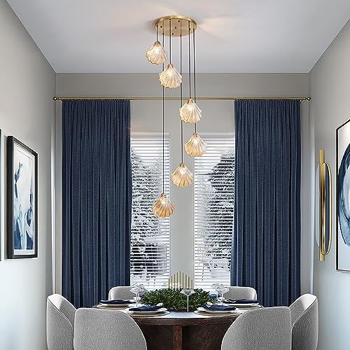 Decorique Home 23008 6-Light Seashell Pendant Chandelier Ocean-Inspired Ceiling Light Fixture for Dining Room, Bathroom, Bedroom, and Living Room - Image 5
