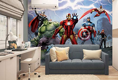 Children's Bedroom Avengers Wallpaper Mural 252x182cm Paper Wall Decoration