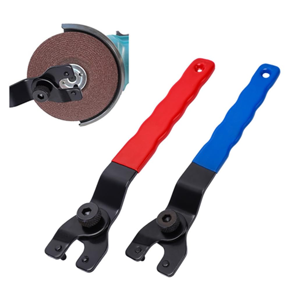 2 Pieces Adjustable Angle Grinder Spanner,Universal 8-50mm Angle Grinder Spanner Key Adjustable Pin Wrench with Plastic Handle for Angle Grinders with Wrench - Image 2