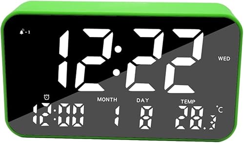 GULRUH Alarm Clocks, Digital Alarm Clock, Makeup Mirror Clock, Clock (Color Green)