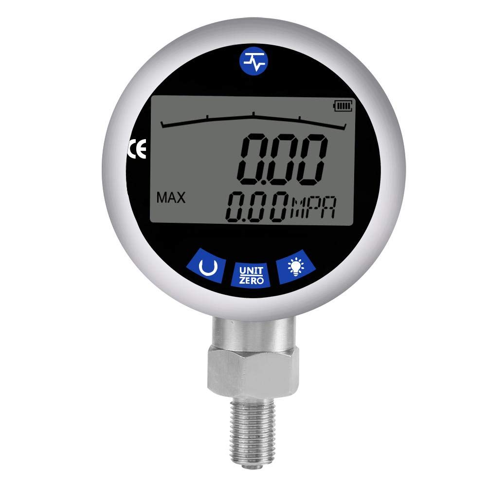 Manómetro, Manómetro digital hidráulico 400BAR 0-40Mpa 10000PSI con conector G1/4 Pantalla LCD transparente para herramientas neumáticas, Sistema de compresión de aire