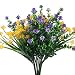 XYXCMOR Fake Flowers Plants 4pcs 2 Color Artificial Greenery Eucalyptus Leaves Plasitc Flowers Shrubs for Farmhouse Indoor Outside Hanging Planter Cemetery Decor