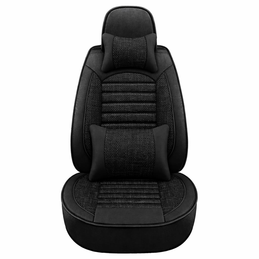 HAODQPSERTX Car Seat Covers Full Set for BMW Série 1 M140i 118i 120i 125i M135i 116i 135is 120d 120d 135i, Breathable Cotton Linen Seat Protectors Non Slip, Universal Interior Accessories