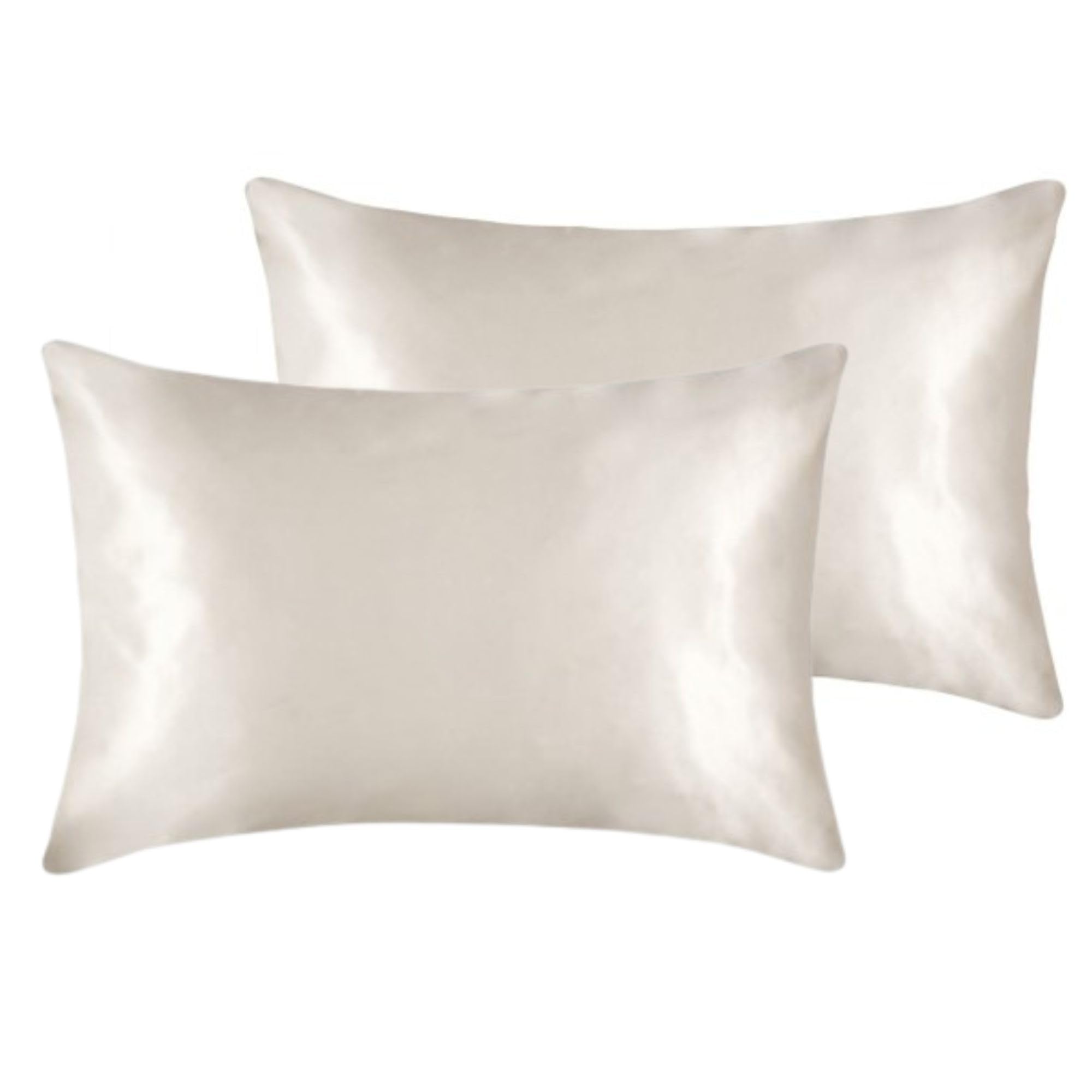Kampala Hill 100% Mulberry Silk Pillowcase Pair For Hair and Skin White 2pc 50x75cm