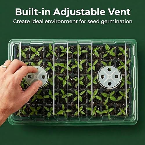 Gardzen 5 Pack BPA Free Seed Starter Tray Kit, 40 Cell Reusable Seedling Trays with Humidity Vented Domes and Base - Image 6