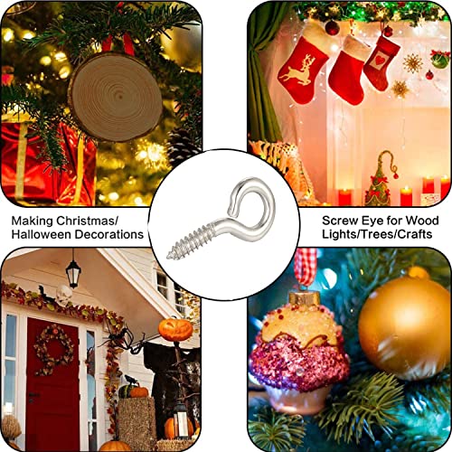 1 Inch Small Screw Eyes Metal Screw Hooks Ring Screws Fasteners Hardware Tools 120 Pcs. #TOP5