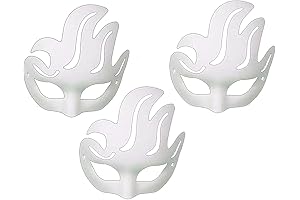 FOXHOLE 3 Pack White Swan Mask Paintable Masks for Halloween Costumes Party Masquerade Parties Decorations