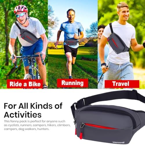 Image of Waist Bag for Men (Grey) | Fanny Waist Pouch Pack, Travel Side Sling, Running & Riding a Bike