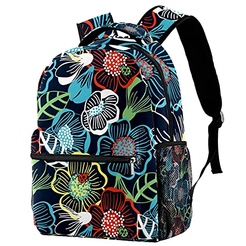 Sac à dos d'écolier ergonomique et léger à motif feuilles