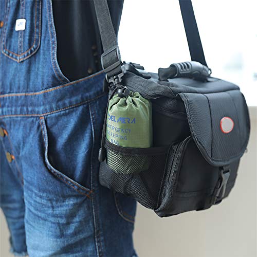 Delmera Emergency Sleeping Bag 2 Pack Lightweight Survival Sleeping Bags Waterproof Thermal Emergency Blanket, Bivy Sack Survival Gear For Outdoor Adventure, Camping, Hiking, Green (Green- 2 Packs) #TOP6