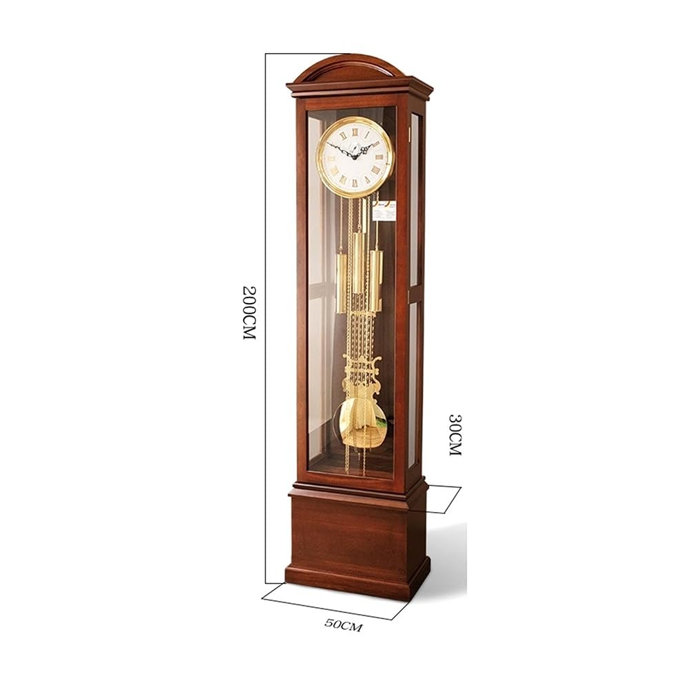 Decorativo Reloj de mesa simple piso mecánico madera maciza para la oficina