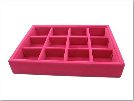 Amazon アクセサリートレー コレクショントレー 小物入れ ベロア ピンク 12枠仕切りタイプ ジュエリー収納 オンライン通販