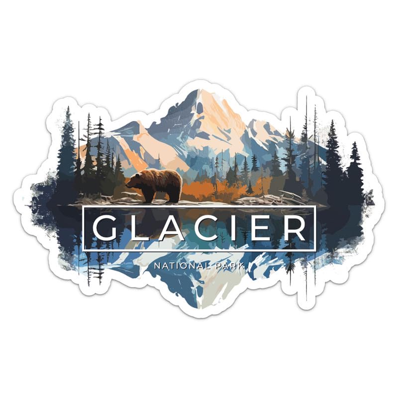 Generic Glacier National Park Sticker - Vinyl Waterproof Decal for Car, Laptop, Wall, Window, Water...