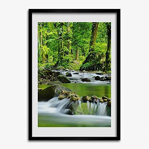 Cadre MDF 50x70 cm Tulup avec affiche ruisseau de montagne pour tableau décoratif moderne