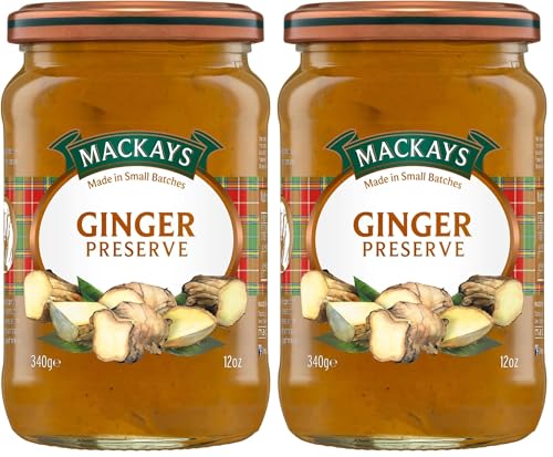 Image of Mackays Ginger Preserve Jam 340 gm | Imported from Scotland | Made with Whole Fruits | Vegan | Gluten-Free | No Artificial Colors or Preservatives (Pack of 2)