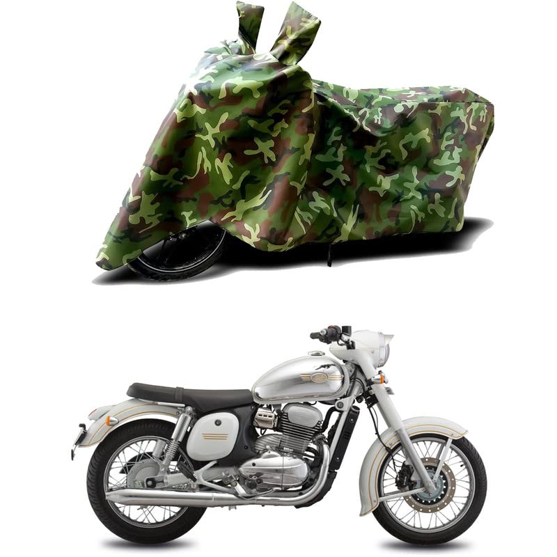 Image of 100% Water Resistant Bike Scooty Two Wheeler Body Cover Compatible For Jawa Dual Channel Disc /UV-Rays /Heat Protection /Birds Dropping /Scratchproof /Dust proof /Waterproof /All Varient[Green MJ]
