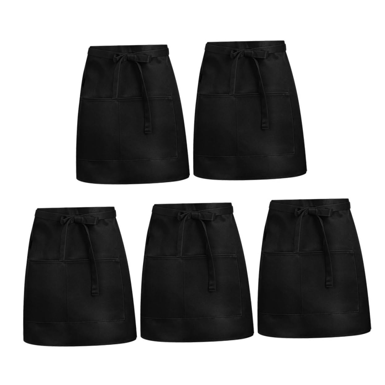 IMIKEYA 5pezzi Grembiule Corto da Cameriere con Tasche Stile Mezza Vita per Personale Ristorante Cinturino Vita Adatto Uomini Donne