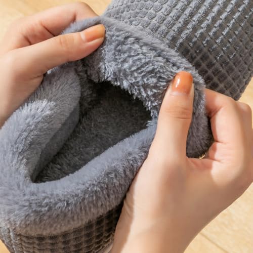Premium Comfort Thermal Closed Back Grid Non Slip Women's Fuzzy House Slippers Indoor Soft Warm Shoes Cushion Sole2
